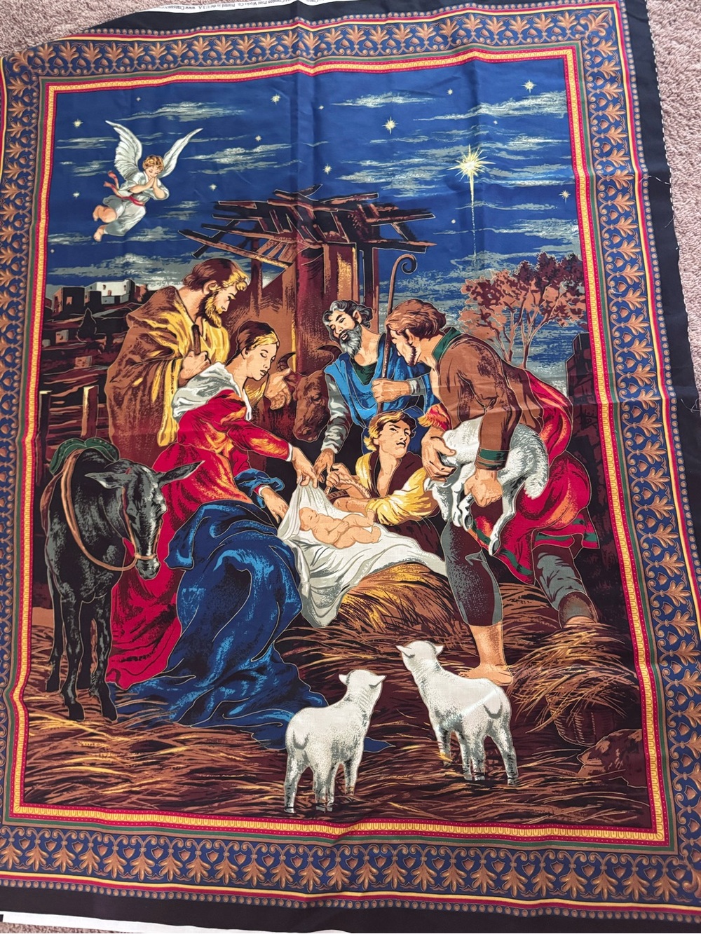 Cranston print nativity panel un finished